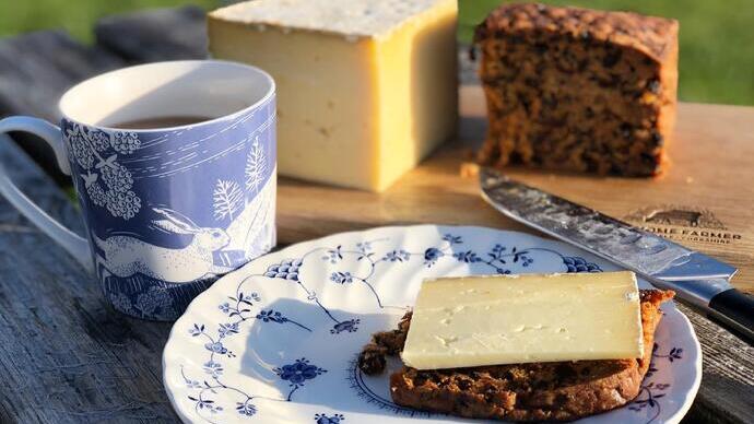 Wensleydale-Käse und Kuchen