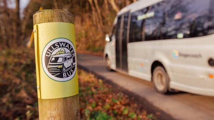 Bus parked near sgn reading: Ullswater Bus