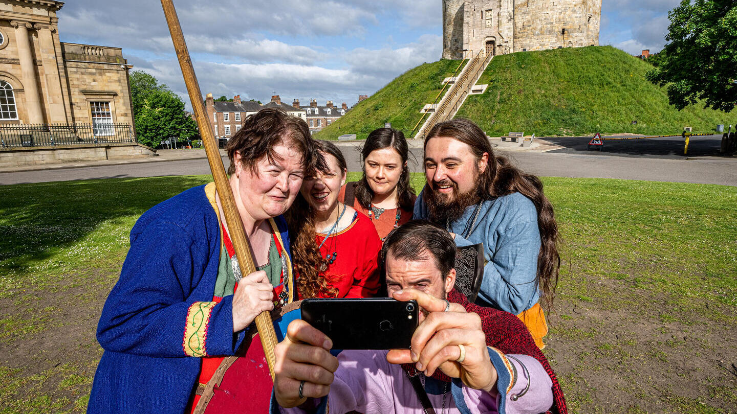 A group of people at Jorvik Viking Festival, York