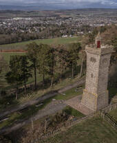 Aerial view of Balmashanner Hill in Forfar