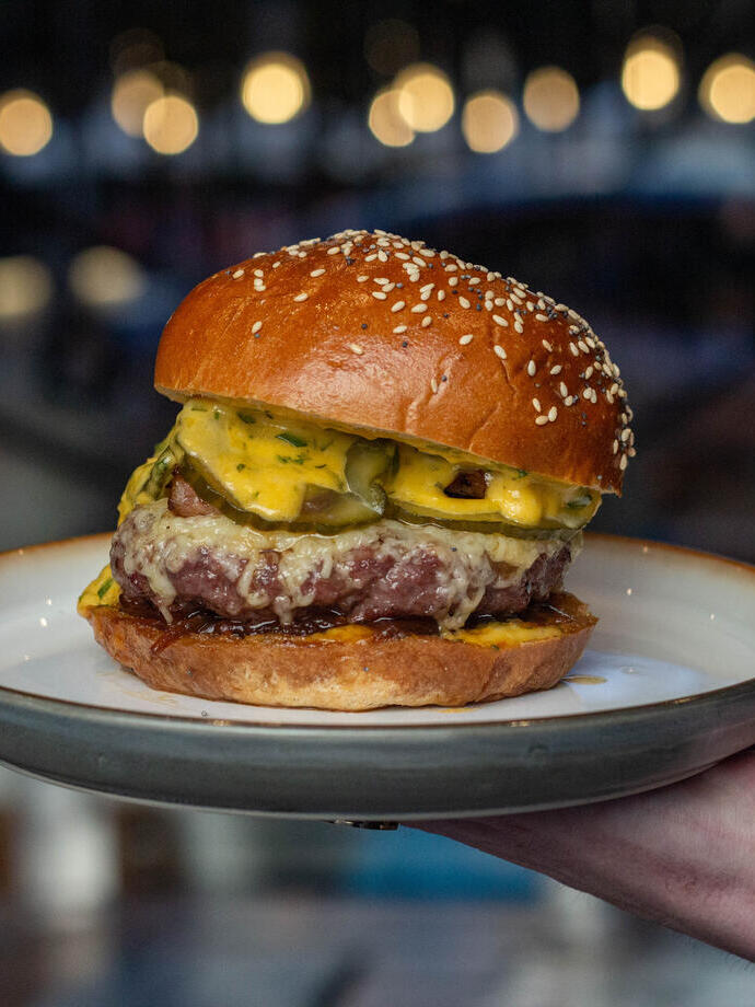 Burger from Bone and Block at Liverpool's Duke Street Market