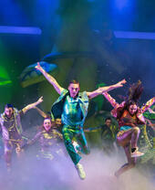 A performance of Jack and the Beanstalk on stage in Norwich