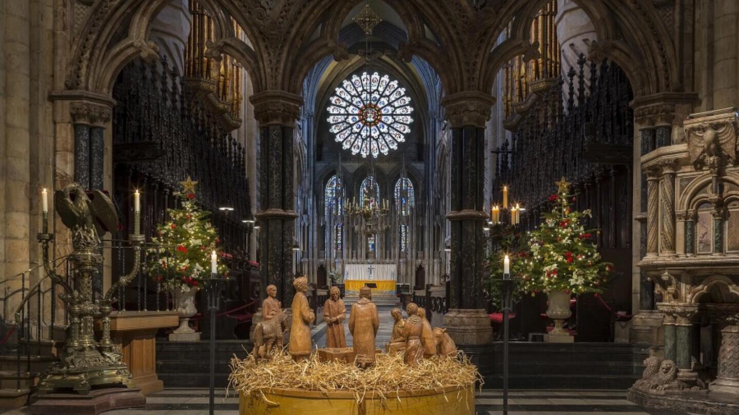 Durham Castle during Christmas