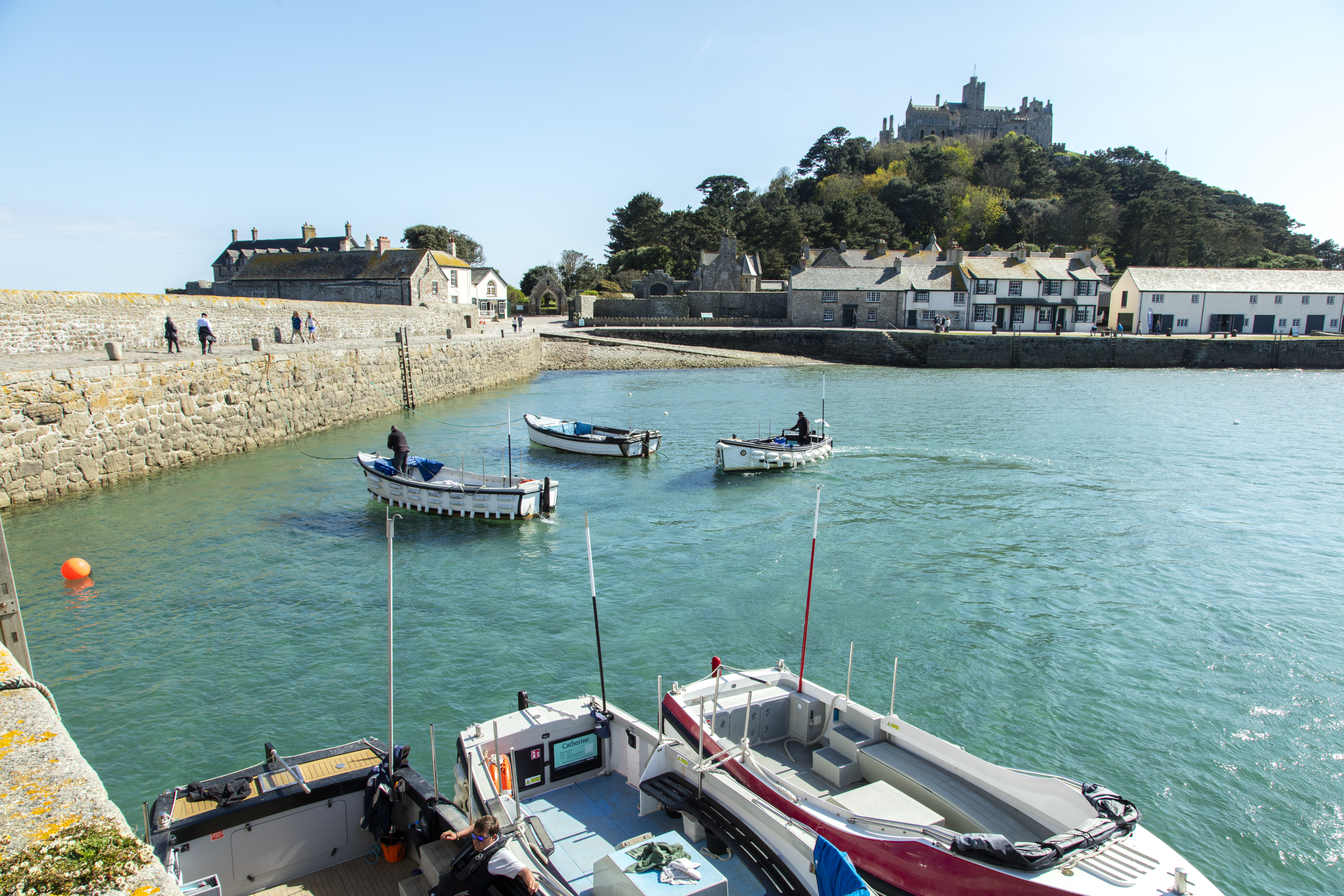 The harbour of Saint Michaels Mount in Cornwall