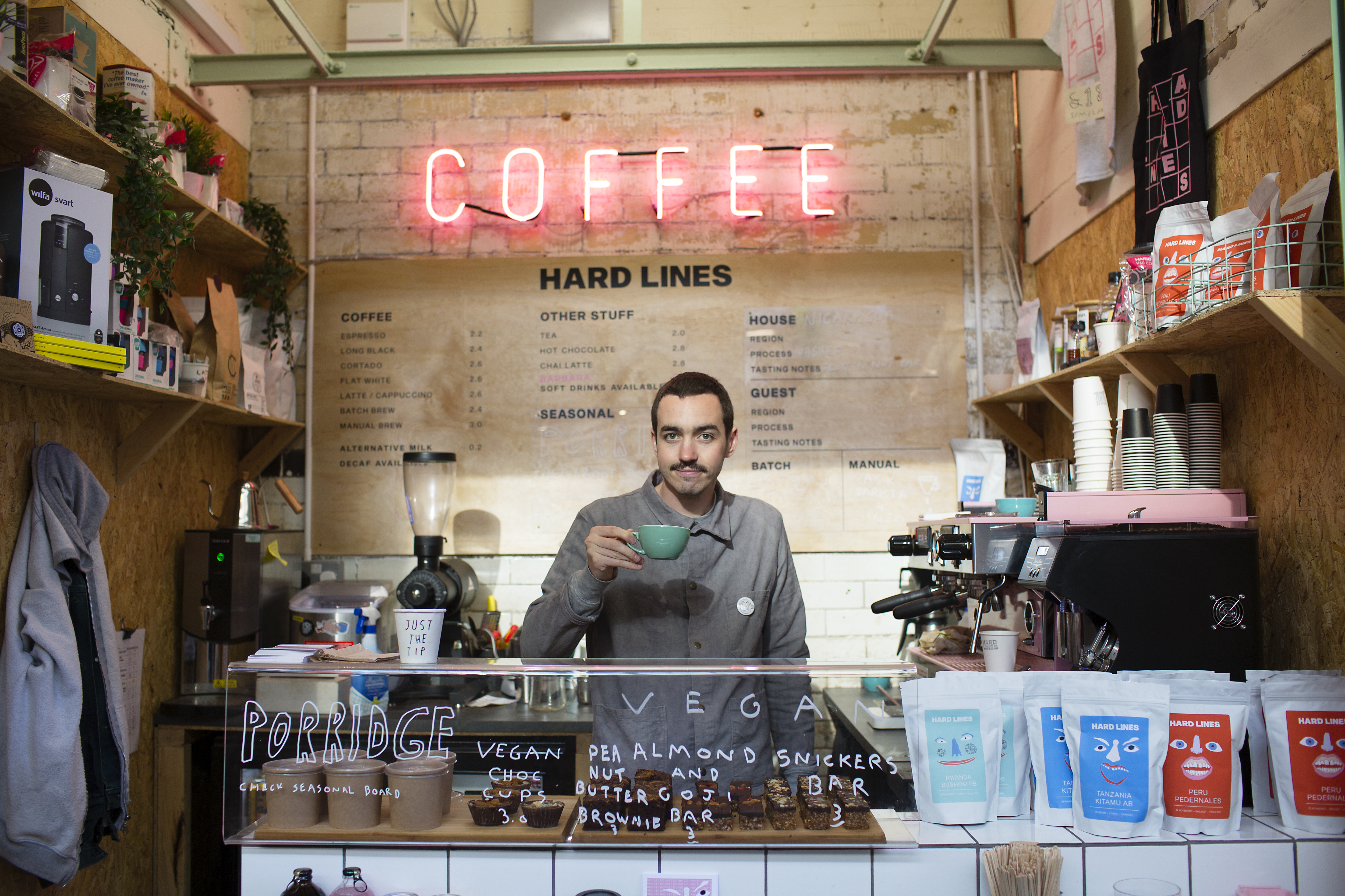 Coffee stall inside Cardiff Central Market in Cardiff, Wales
