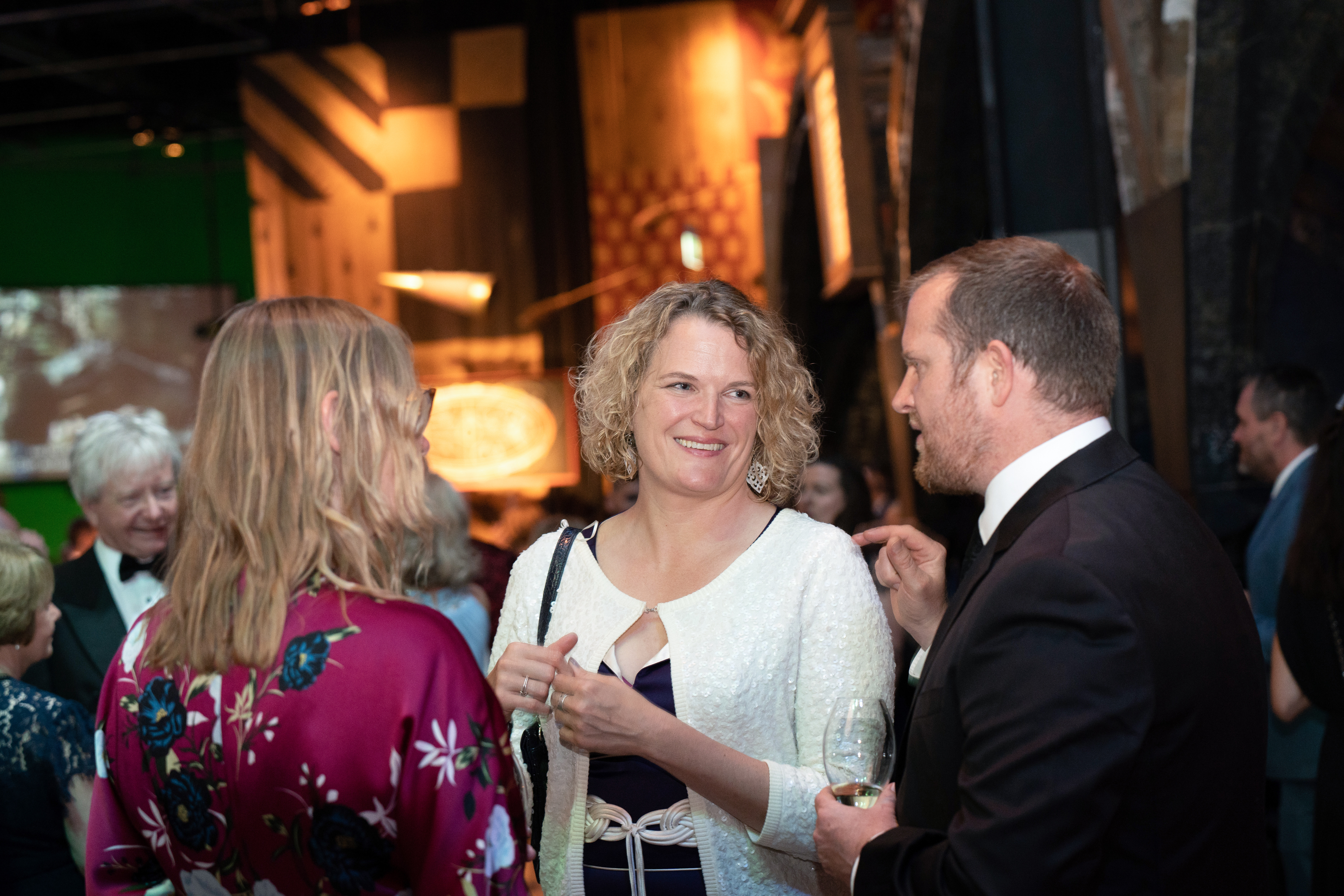 Guests chatting at the drinks reception for the VisitEngland Awards for Excellence 2023. Warner Bros. Studio Tour - The Making of Harry Potter, Hertfordshire.