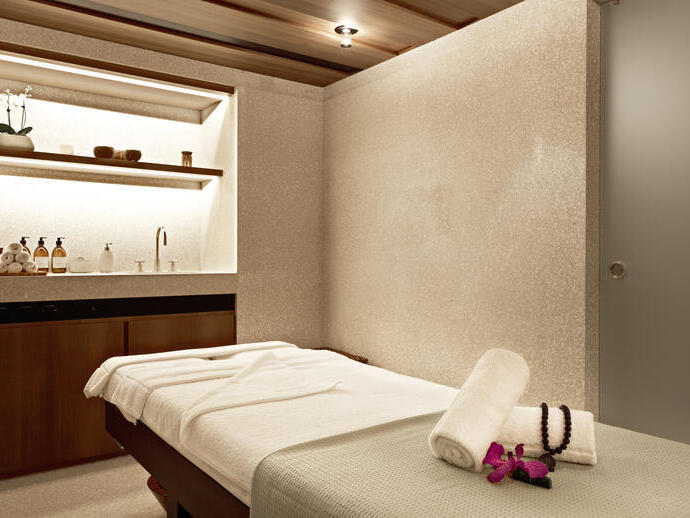A treatment room at Akasha Spa, part of the Hotel Café Royal in London