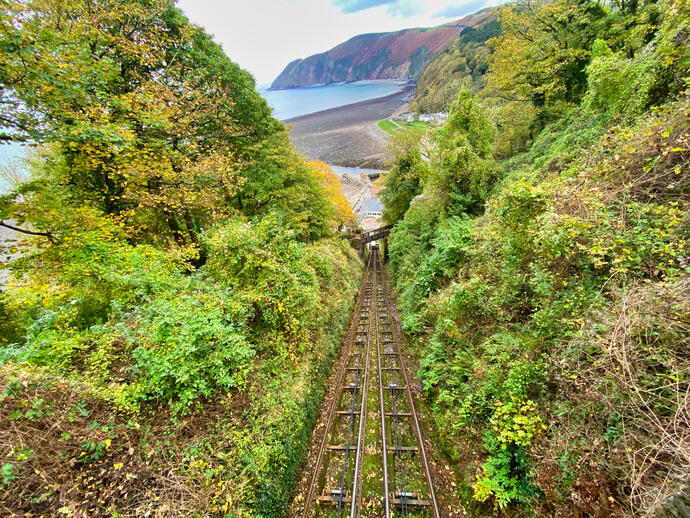 Photograph of Lynton and Lynmouth Cliff Railway in North Devon.