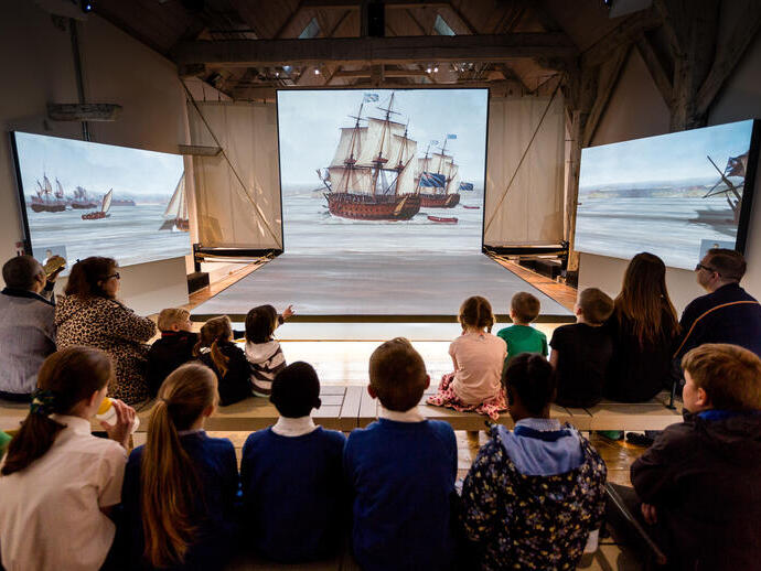Children on a school visit at the Historic Dockyard Chatham