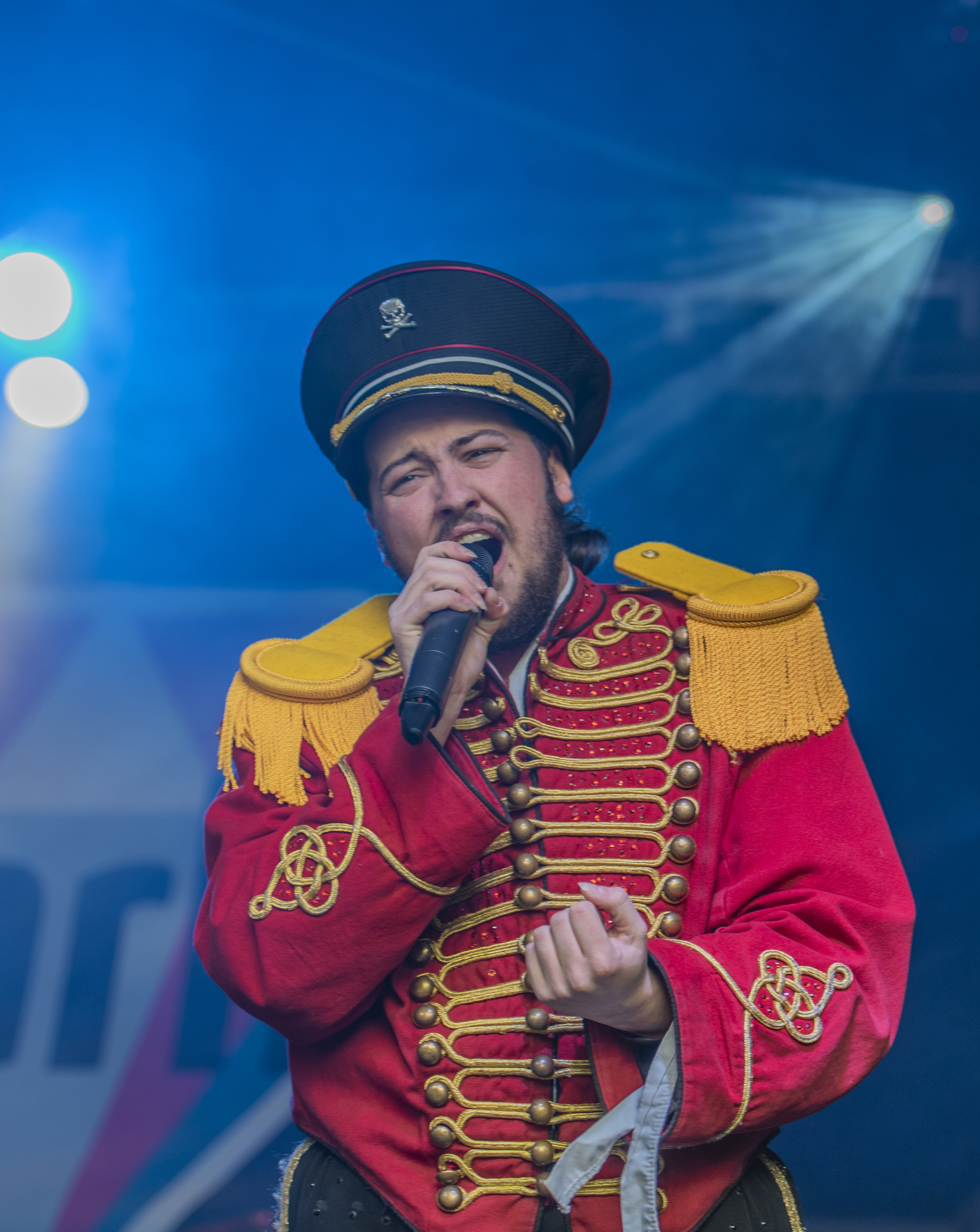 A man singing at Sparkle Weekend, Manchester