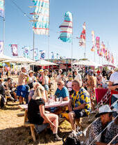 People enjoying a summer music festival