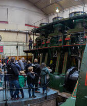 A historic boat engine on display at Kelvin Island Museum in Sheffield