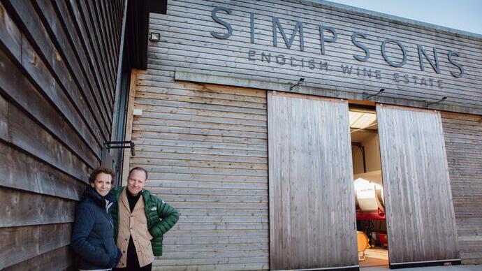 Owners standing in front of Simpsons Wine Estate