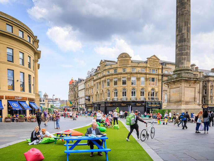 Außenaufnahme von Grainger Town in Newcastle