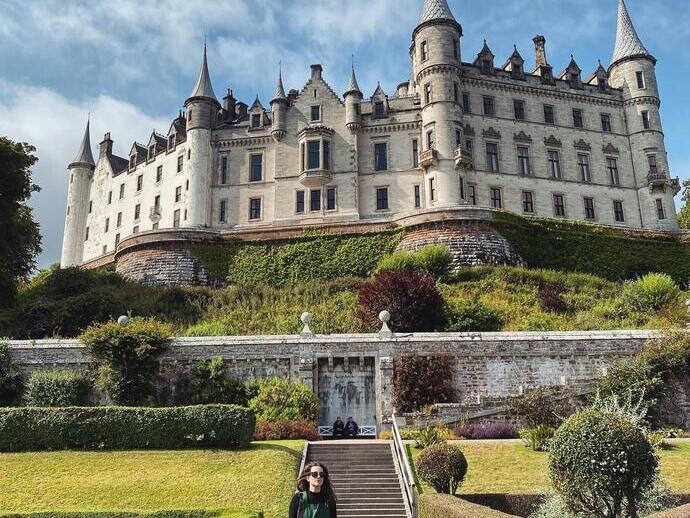 A view from below Dunrobin Castle, Scotland