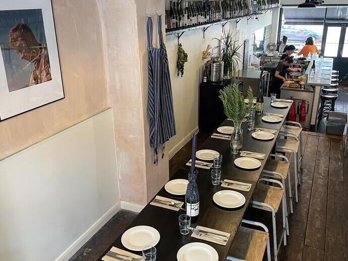 Table laid out for food at Dory's restaurant Kent