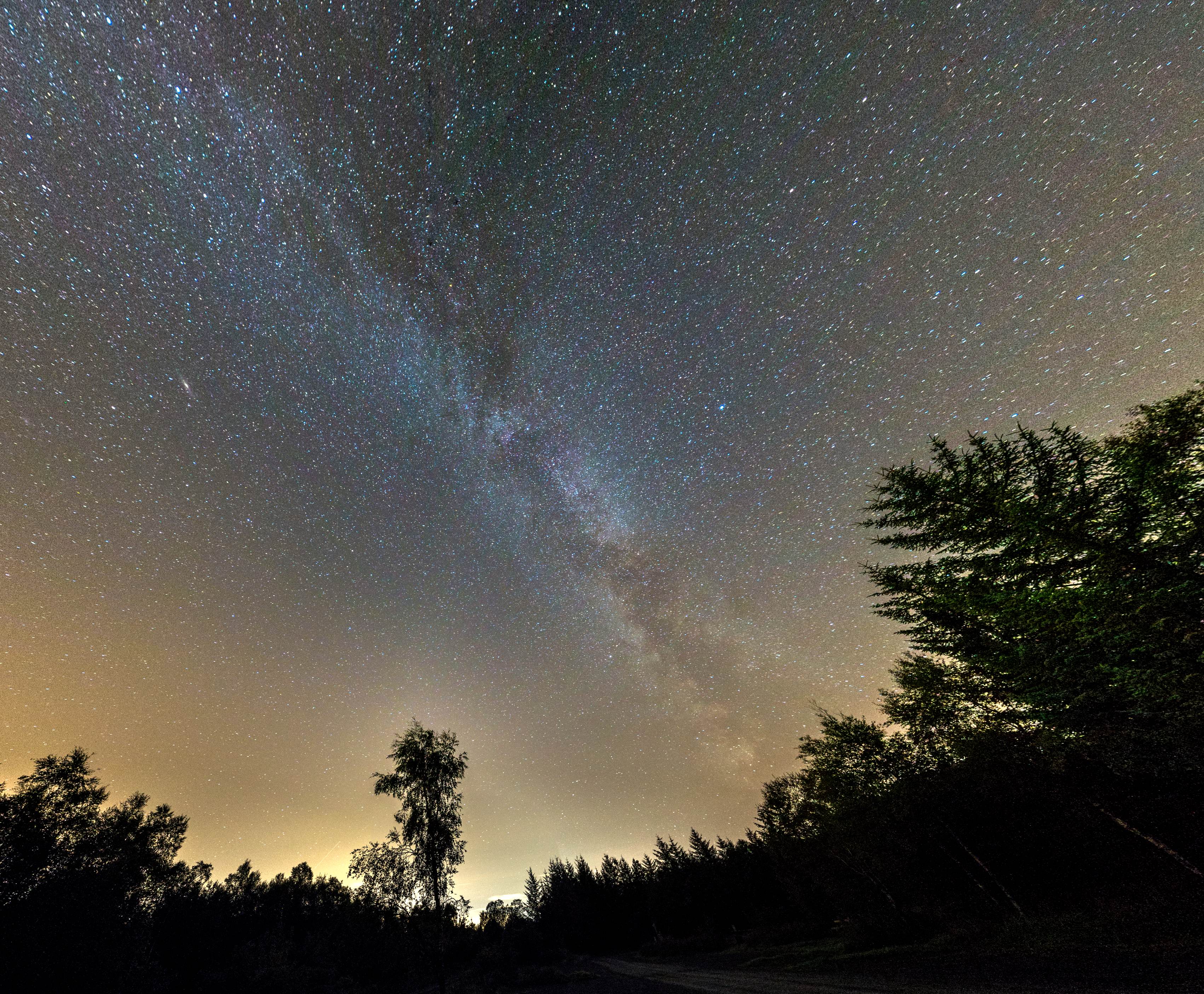 Stars lighting up the night sky above Gisburn Forest, Lancashire