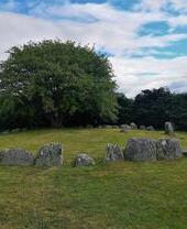 A view of a Neolithic stone circle in the Scottish Highland town of Aviemore.