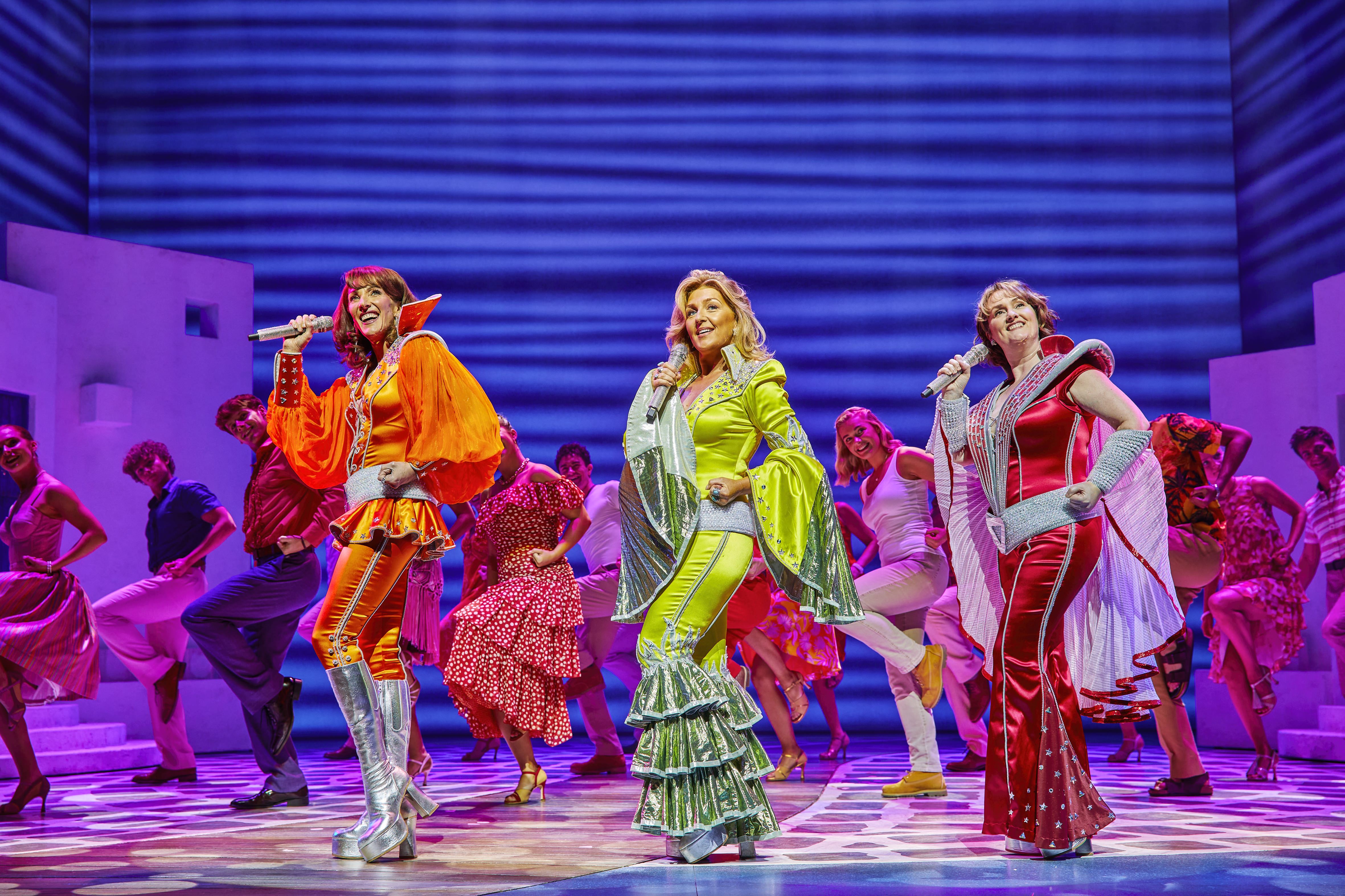 A performance of Mamma Mia! on stage in London