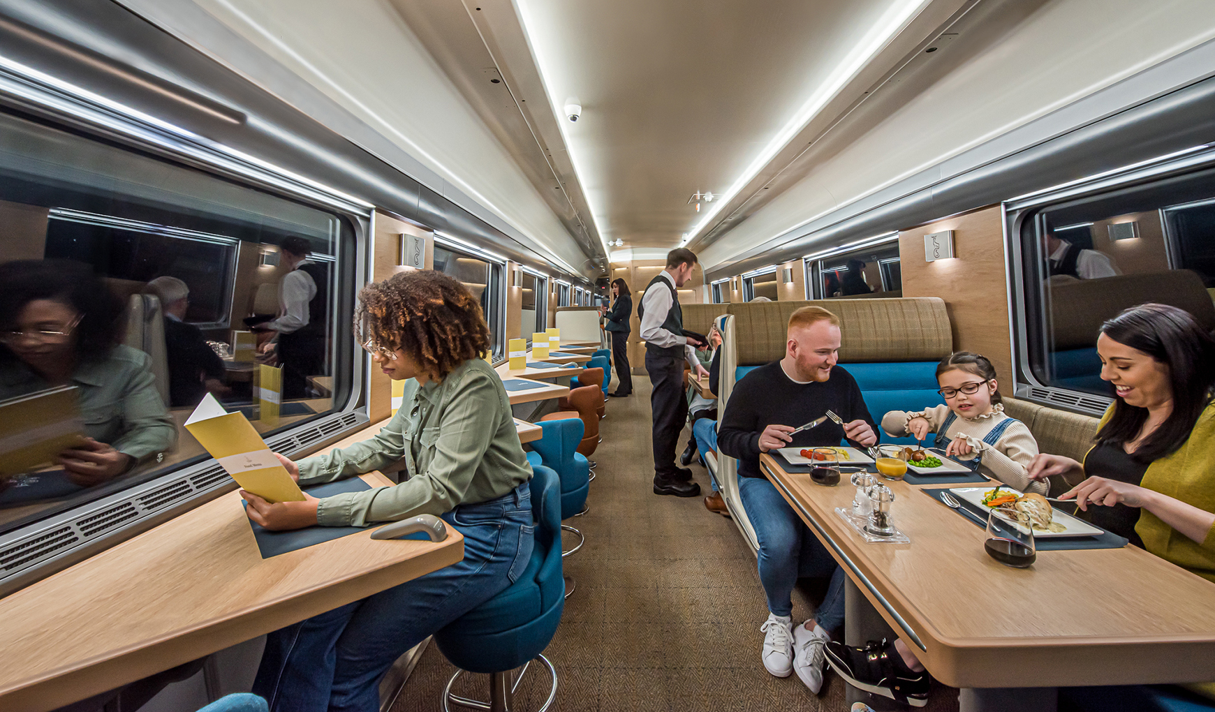 Interior del tren Caledonian Sleeper
