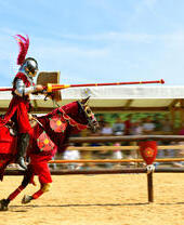 Recreación de la Guerra de las Rosas en el castillo de Warwick.