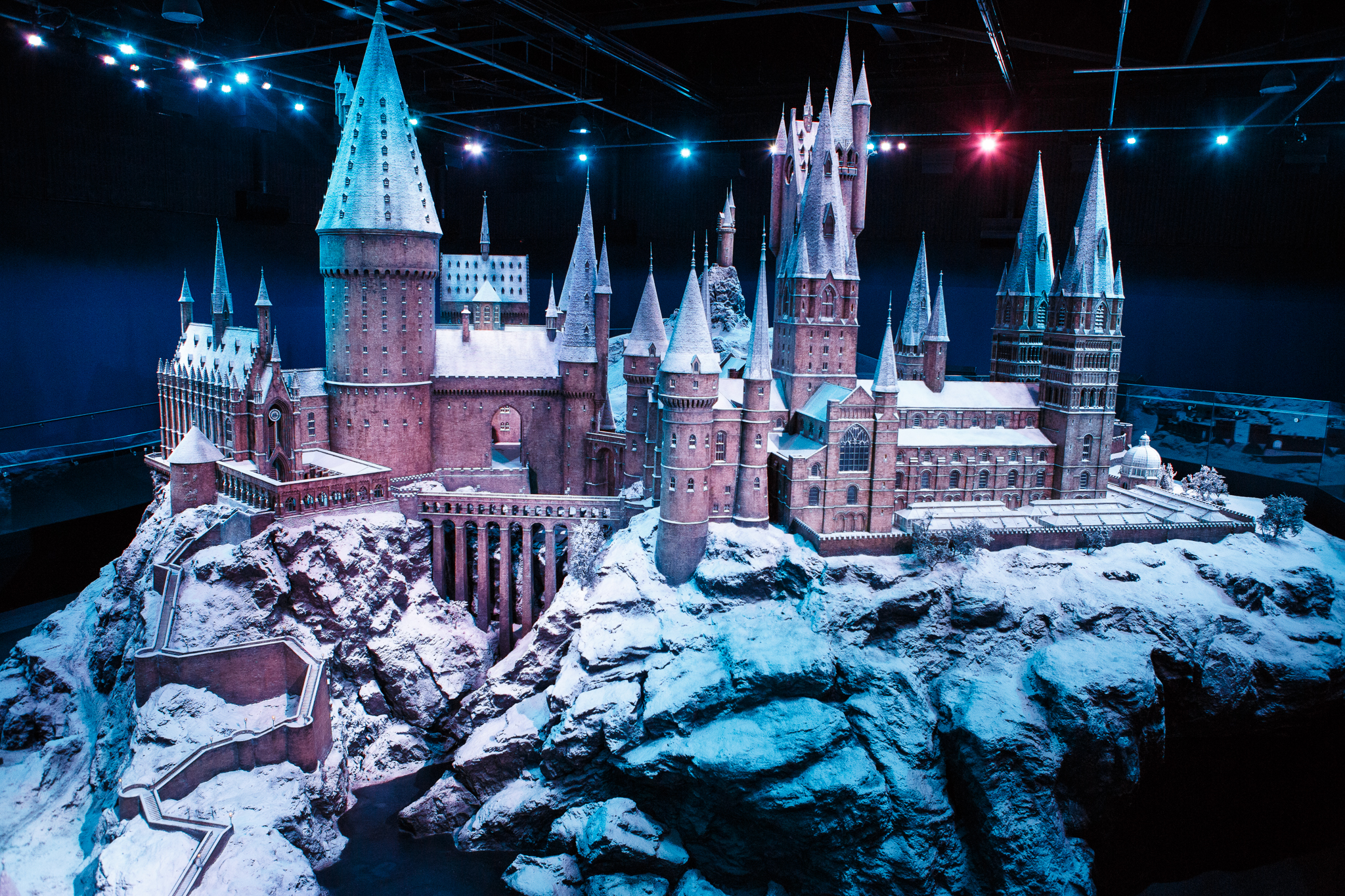 A castle model covered with fake snow