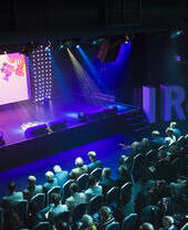 An audience watching the Iris Awards presentation in Cardiff