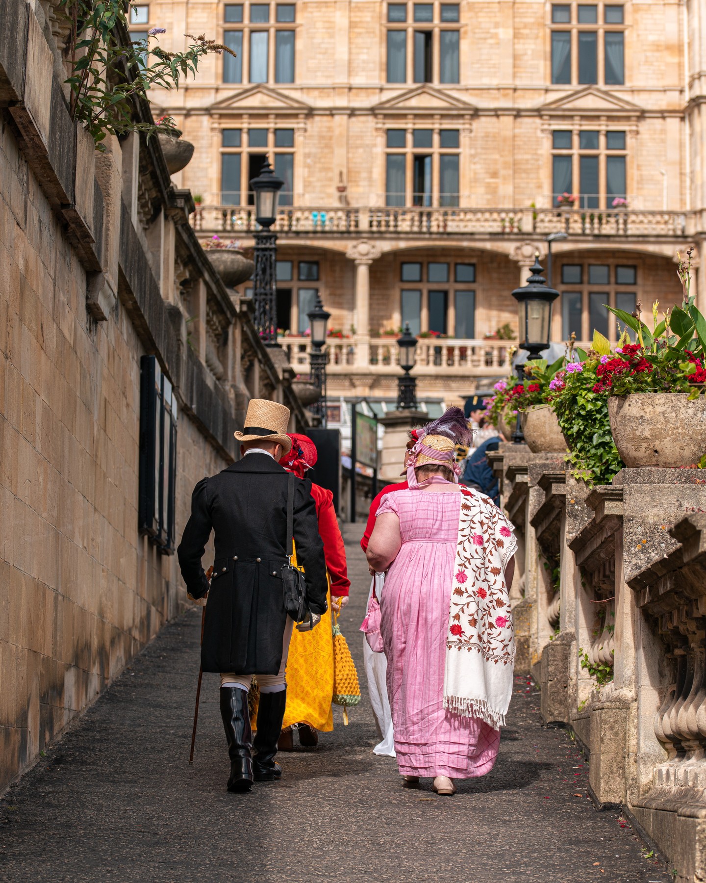 People dressed up as characters from the Jane Austen books