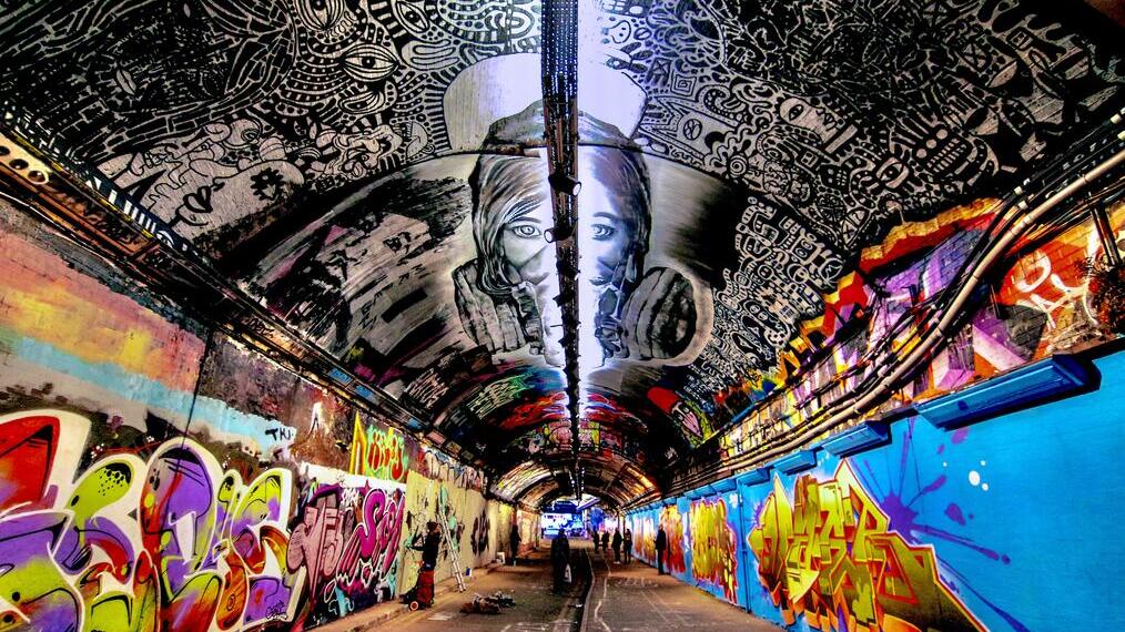 Graffiti art at Leake Street Arches, London