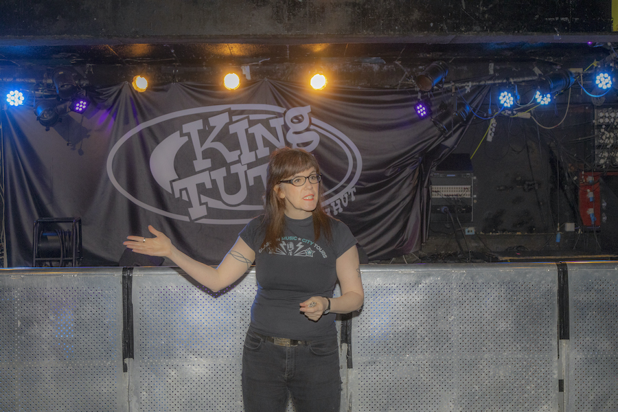 Glasgow Music City Tour Guide Fiona Shepherd presenting