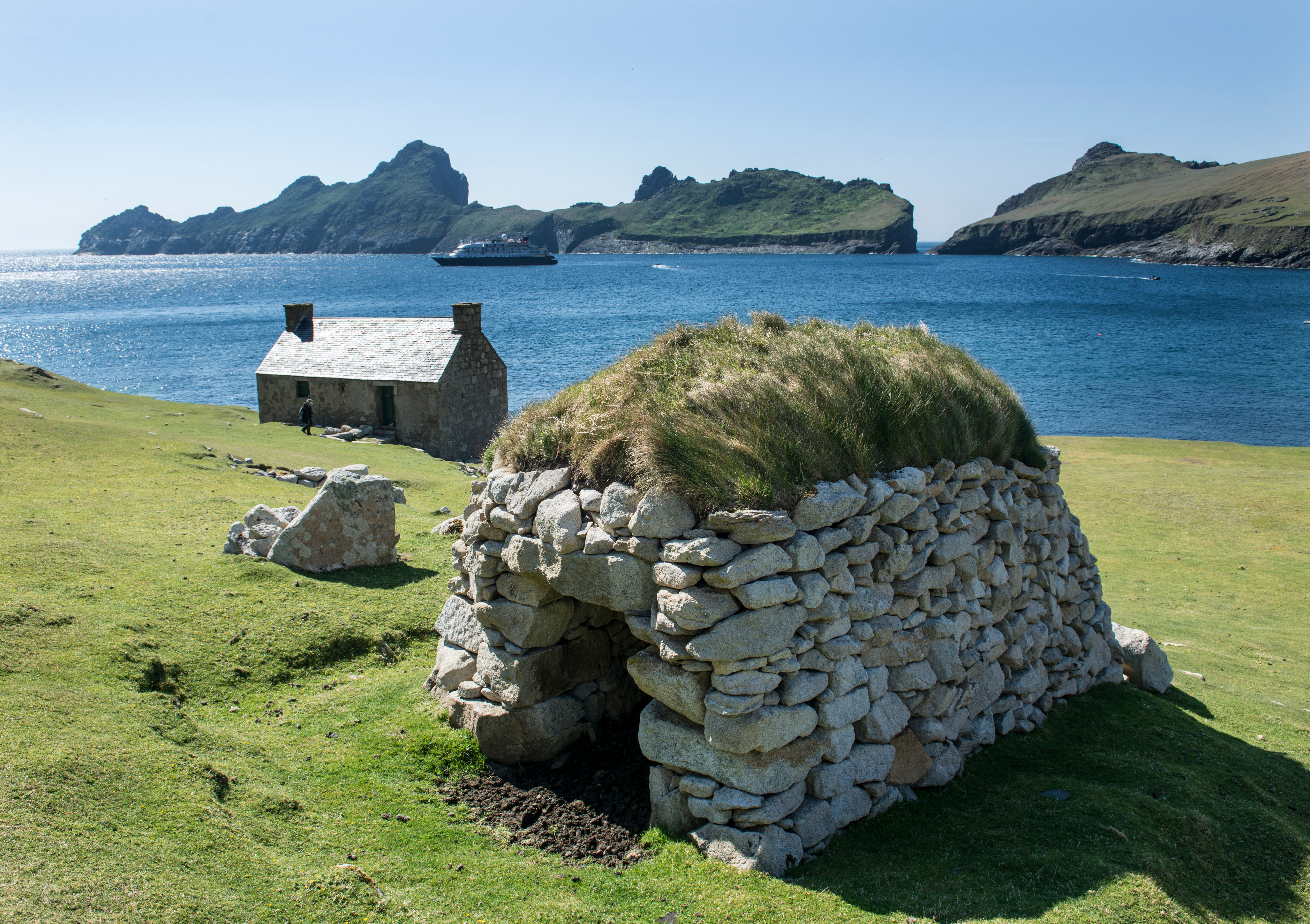 A cleit (store) on the abandoned island of St Kilda, Outer Hebrides, Scotland