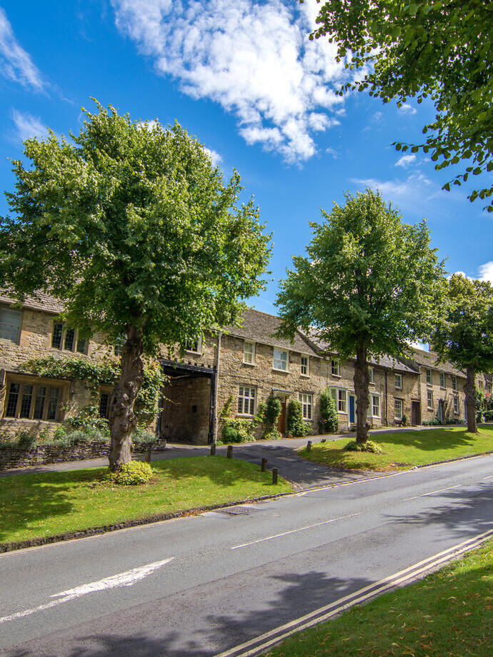 The main street in a village