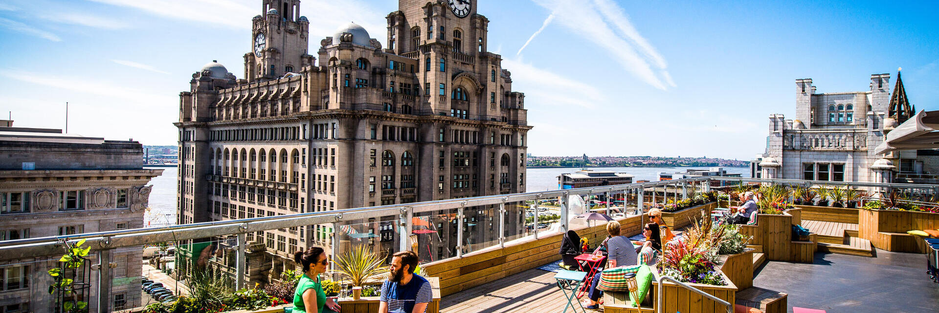 Rooftop of Oh me oh my restaurant in Liverpool