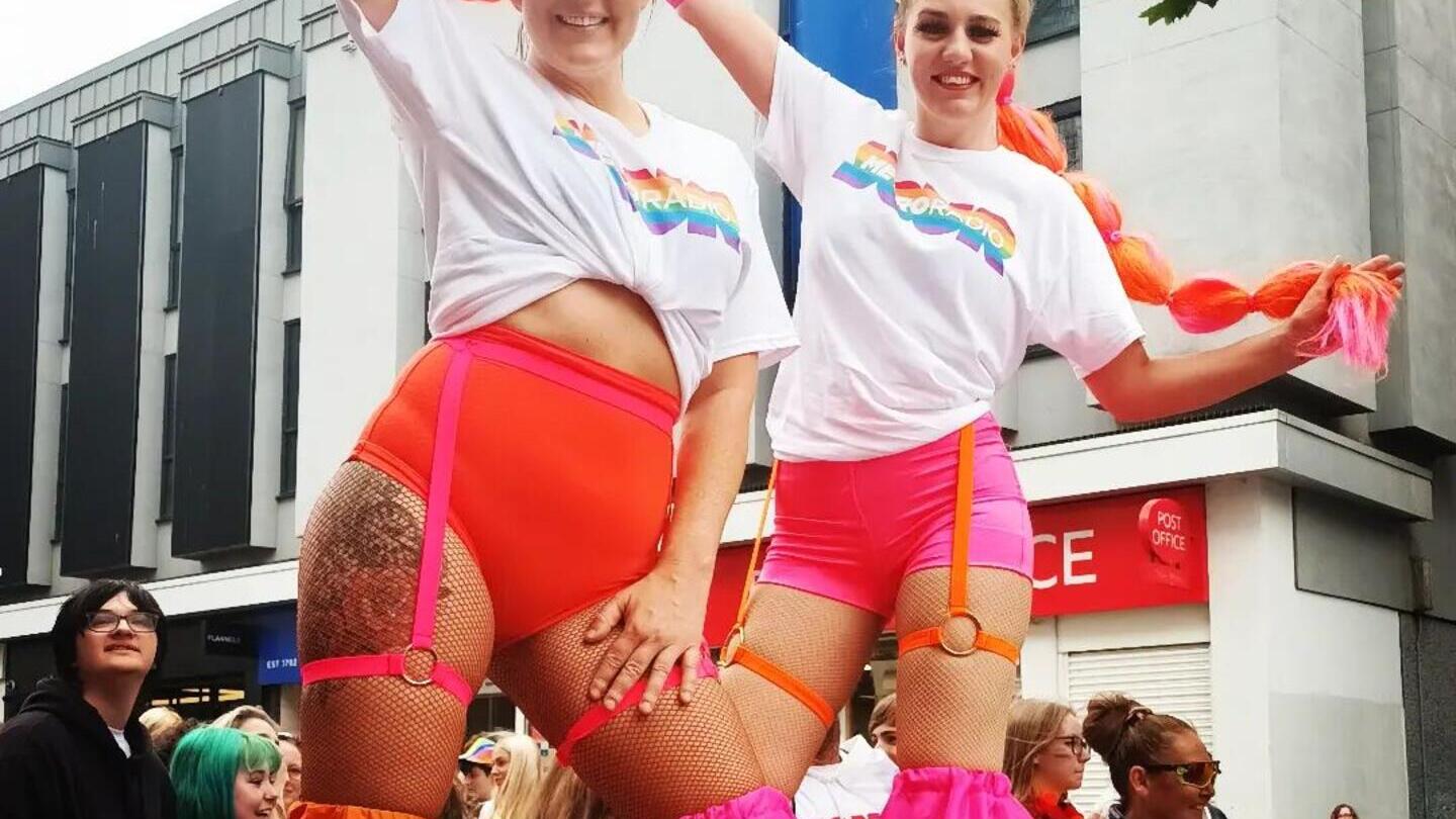 Two women dancing at Northern Pride