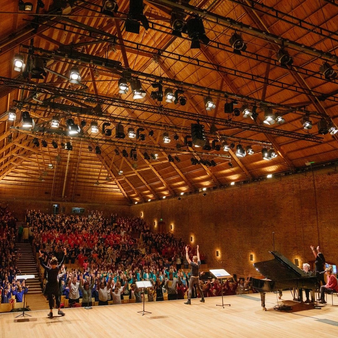 Crowd watching a concert at Snape Maltings