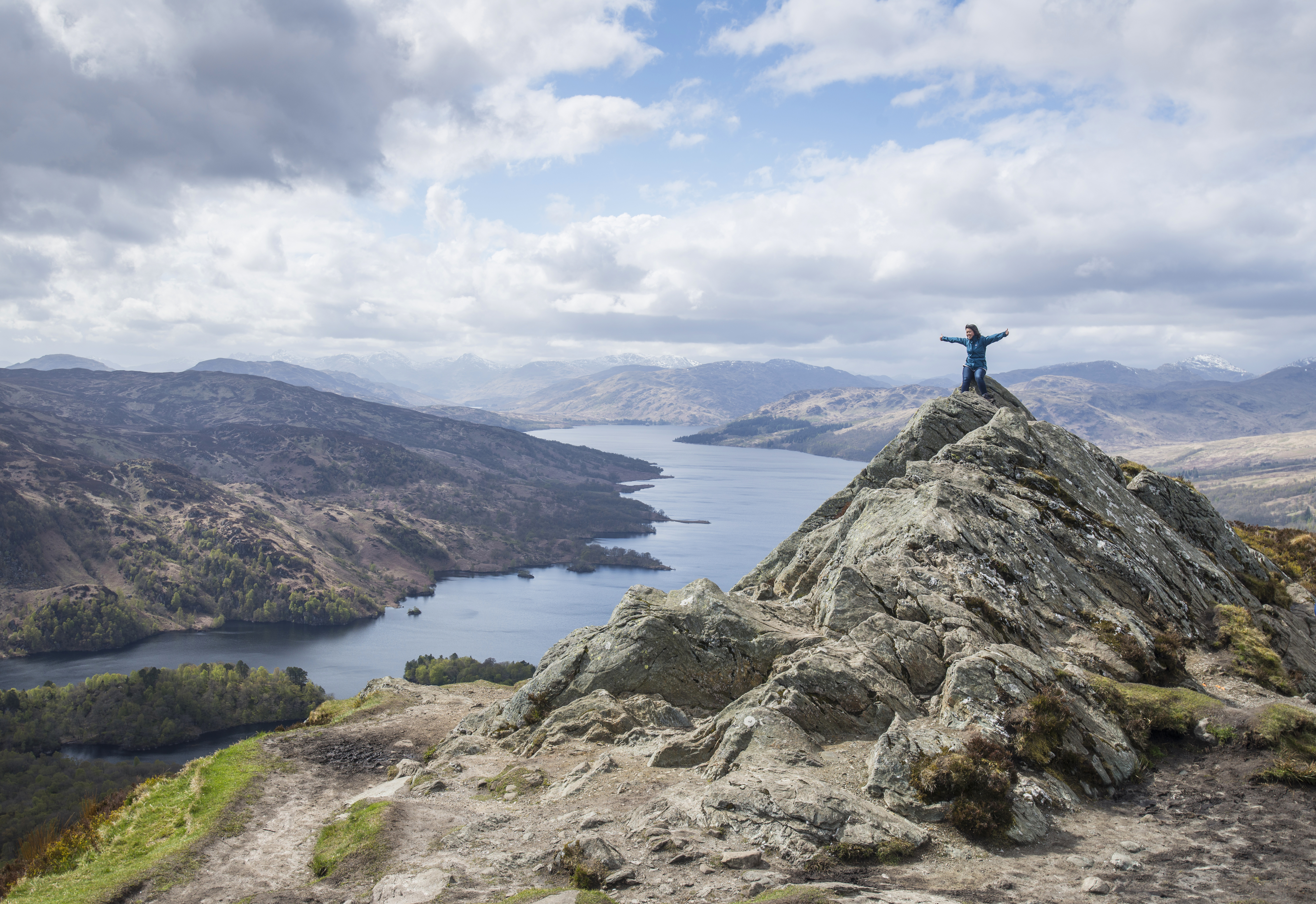 Loch Katrine seen from the summit of Ben A'an in The Trossachs