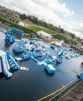 Vista aerea del parco acquatico Lets Go Hydro, Carryduff, Belfast