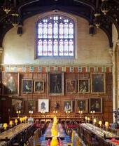 An inside shot of a hall in Christ Church college, Oxford, a filming location for the Harry Potter film series