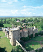 Vista aérea del castillo de Thornbury, en las afueras de Bristol