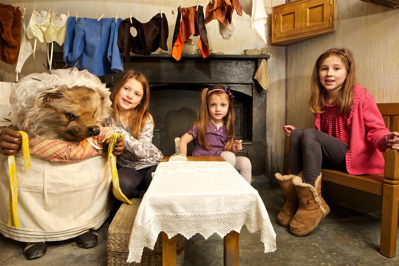 Three young girls at The World of Beatrix Potter