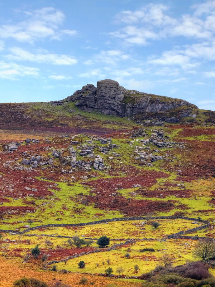 Un affleurement rocheux sur une colline dans un parc national.