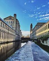 A view along the canal in Saltaire, Yorkshire