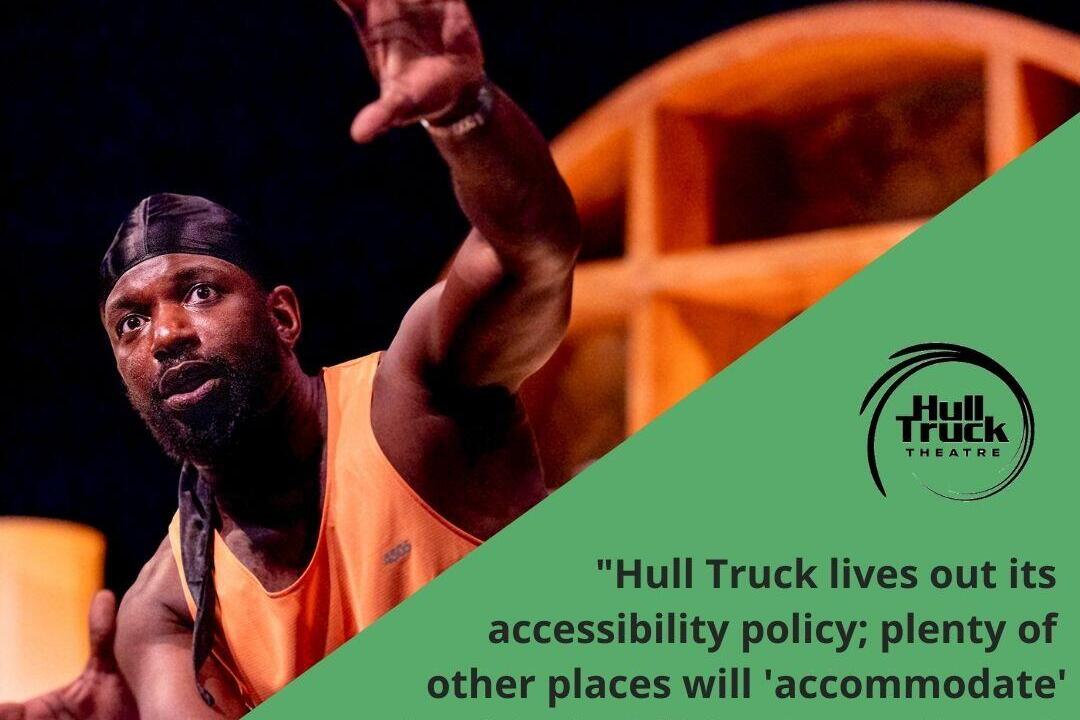 Graphics overlaid on image of man on stage