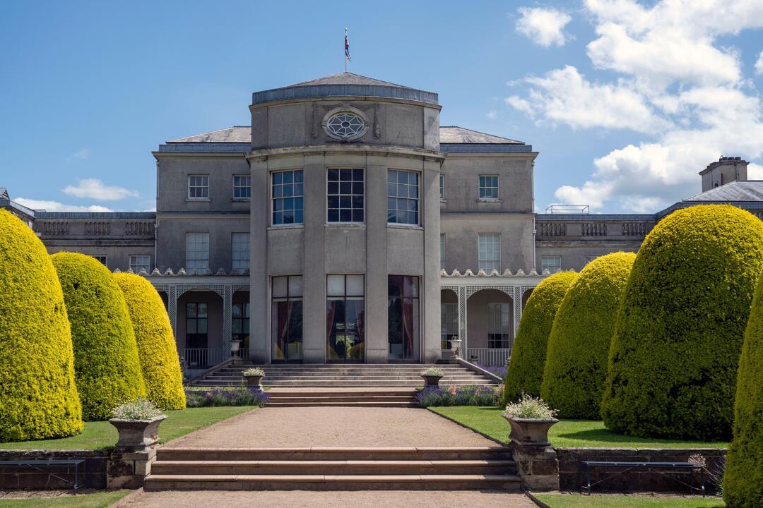 A beautiful estate bordered by sculptured hedges