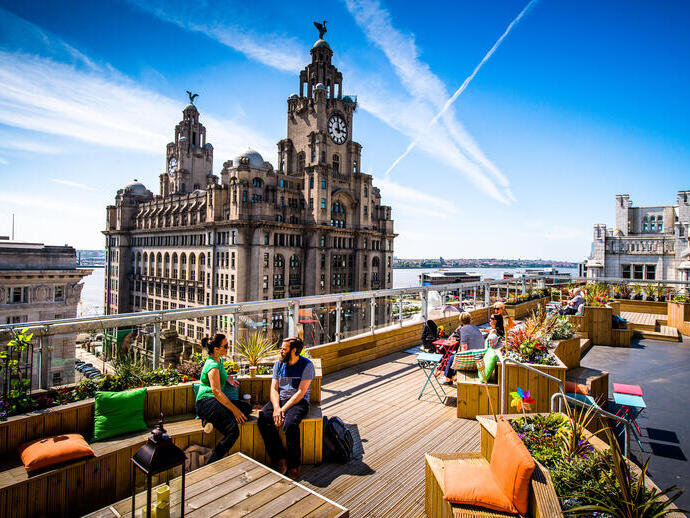 Azotea del restaurante Oh me oh my en Liverpool