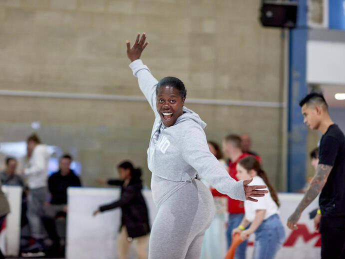 People skating at the National Ice Centre, Nottingham