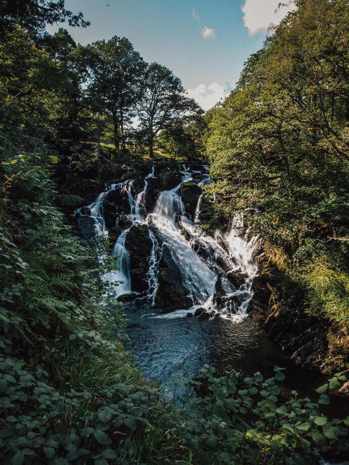 Rhaeadr Ewynnol (chutes Swallow) dans le parc national de Snowdonia/Eryri, au Pays de Galles