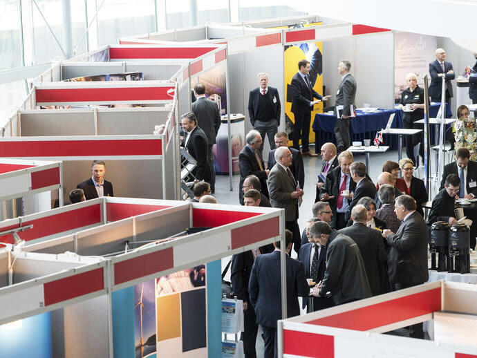 Groups of delegates at the NOF Energy National Conference and Exhibition