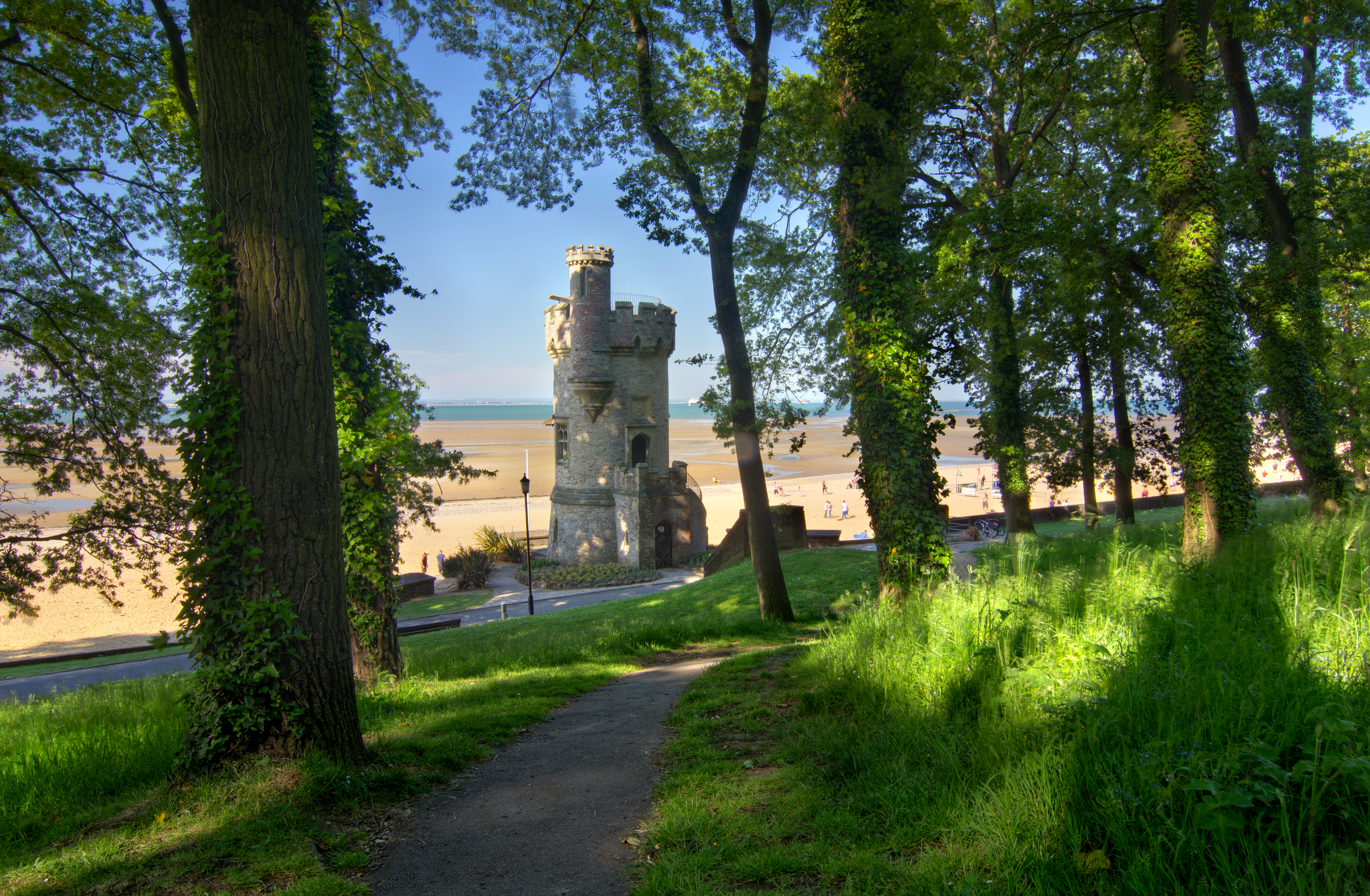Remains of a tower on the beach