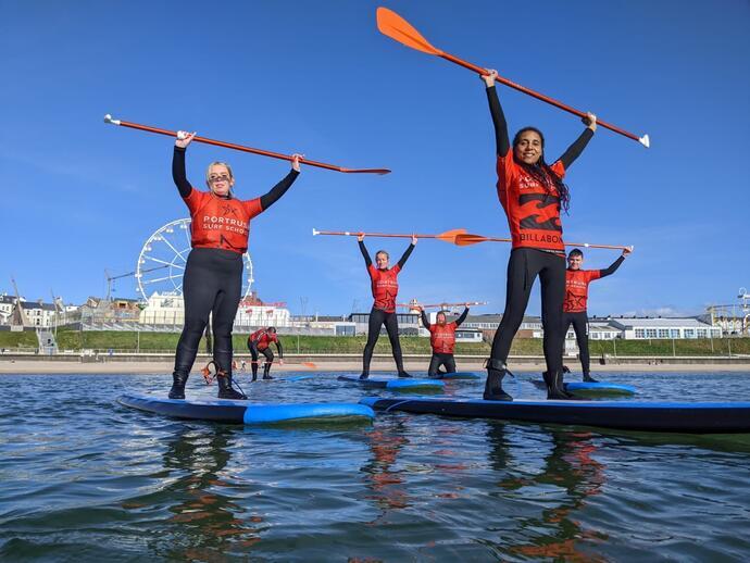 Paddleboard staff at Portrush Surf School
